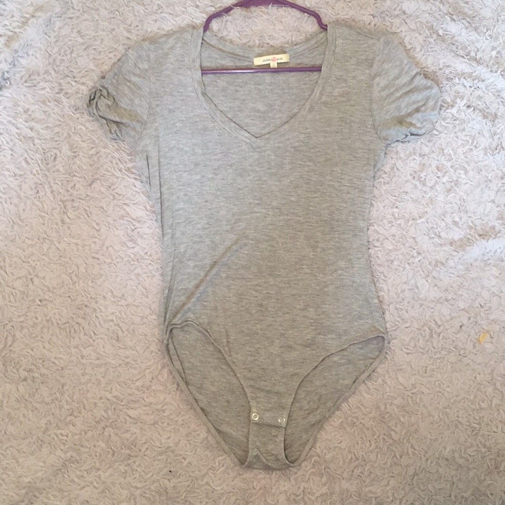 Wishful Park grey bodysuit with clasps